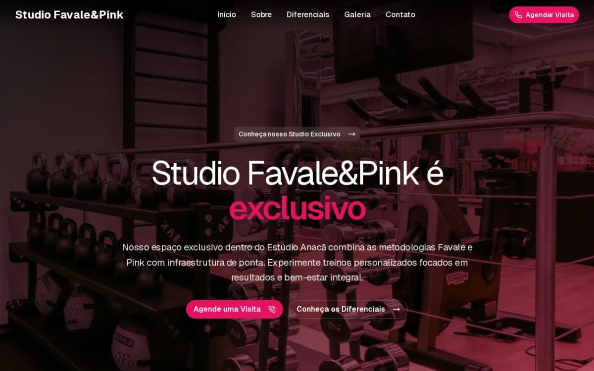 Captura de tela do projeto Studio FavalePink